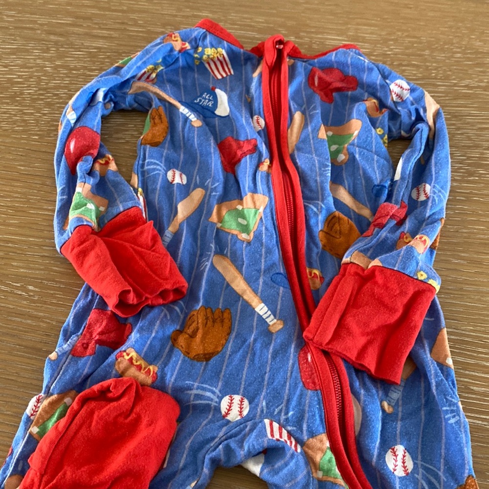 Little sleepies onesie 3-6 months. Baseball print